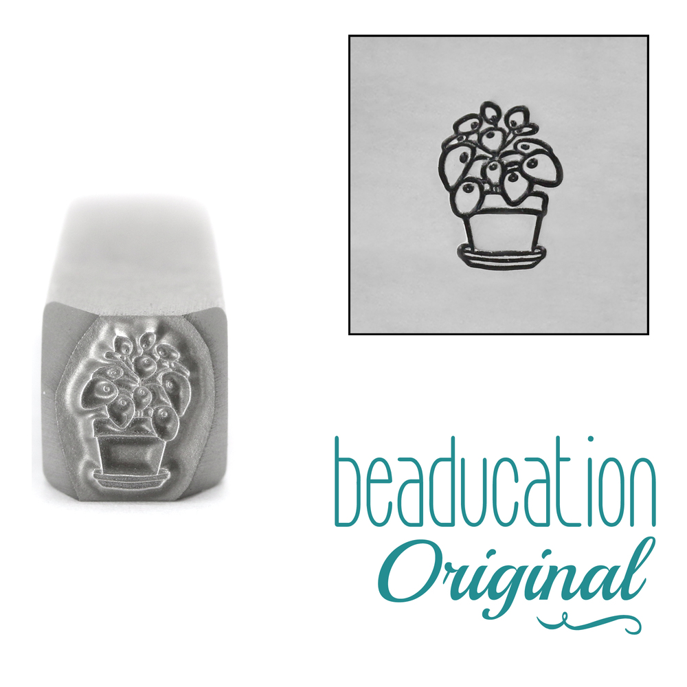Metal Stamping Tools Pilea, Chinese Money Plant Metal Design Stamp, 8mm - Beaducation Original